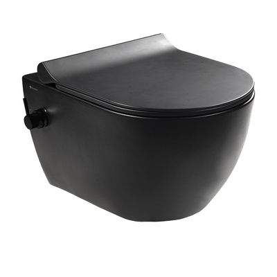 HILL RIM-OUT MAT SİYAH ASMA KLOZET TAHARET DELİKSİZ