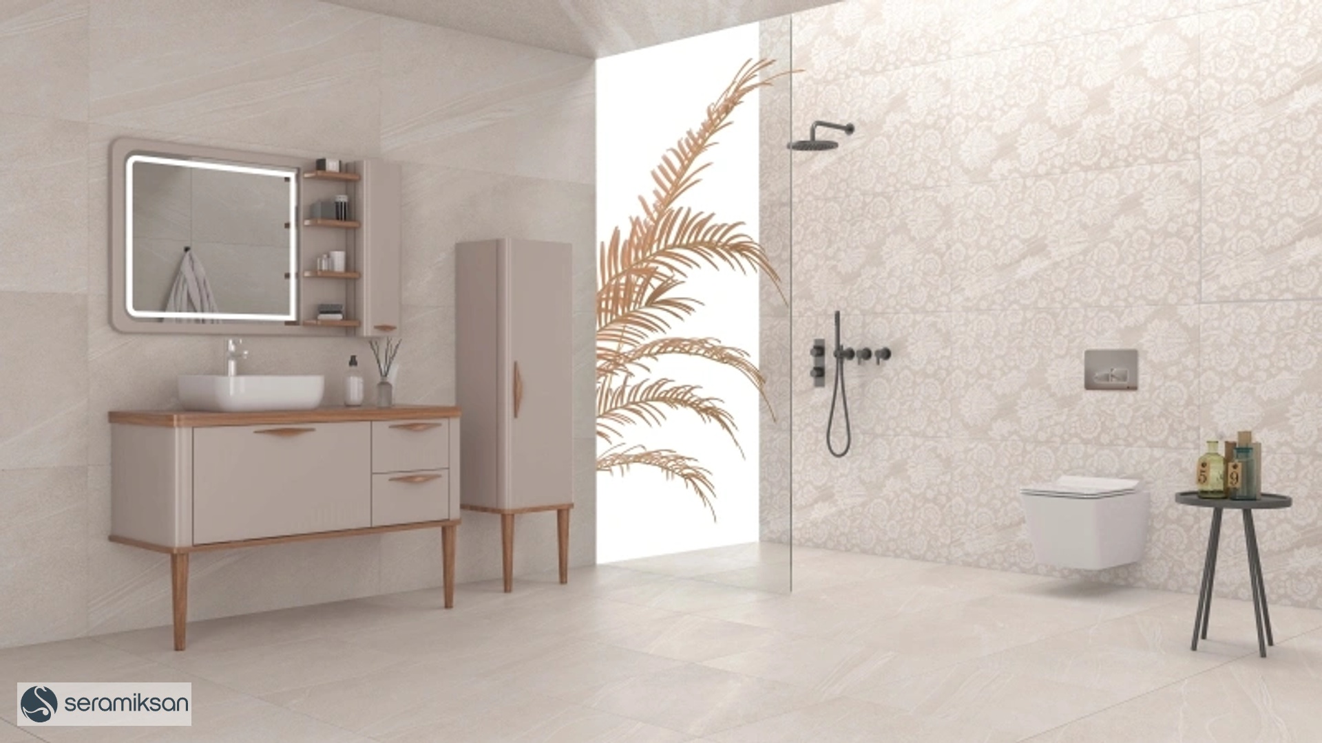 60*120 LECCE DAMASK MOTİF BEJ