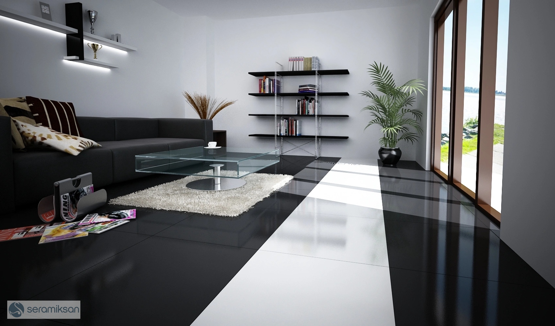 60*120 PARLAK SİYAH