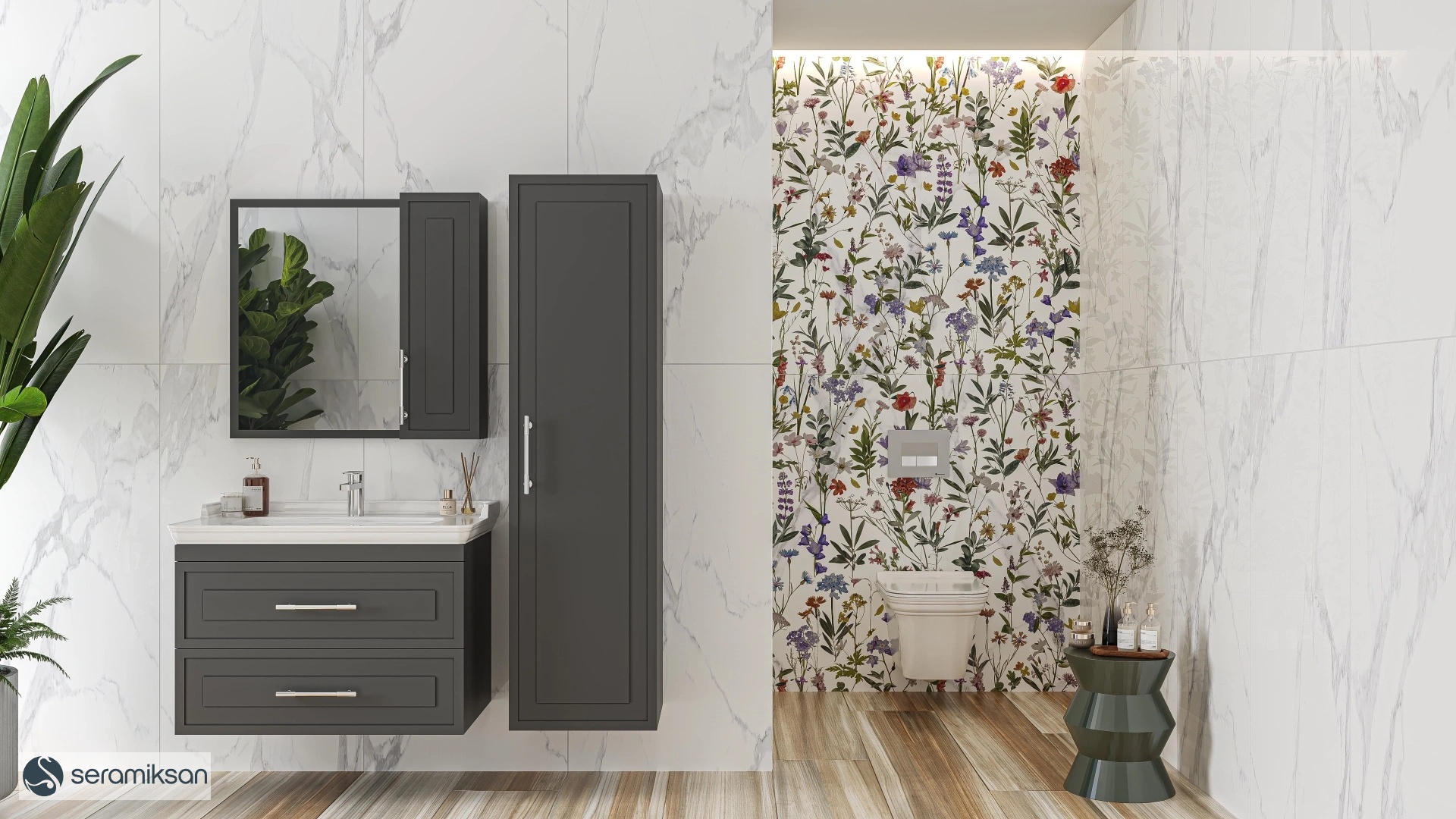 60*120 STAR BEYAZ FLORAL MOTİF