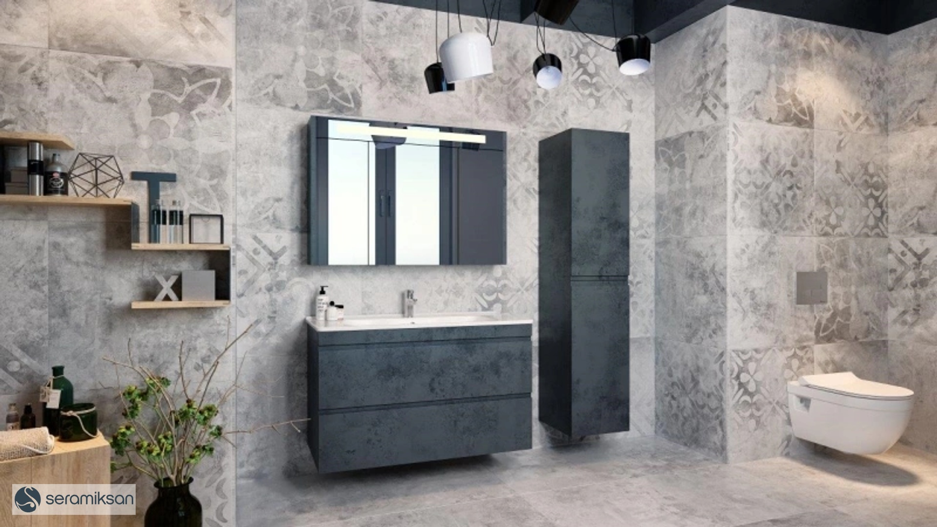 60*60 BETON KOYU GRİ