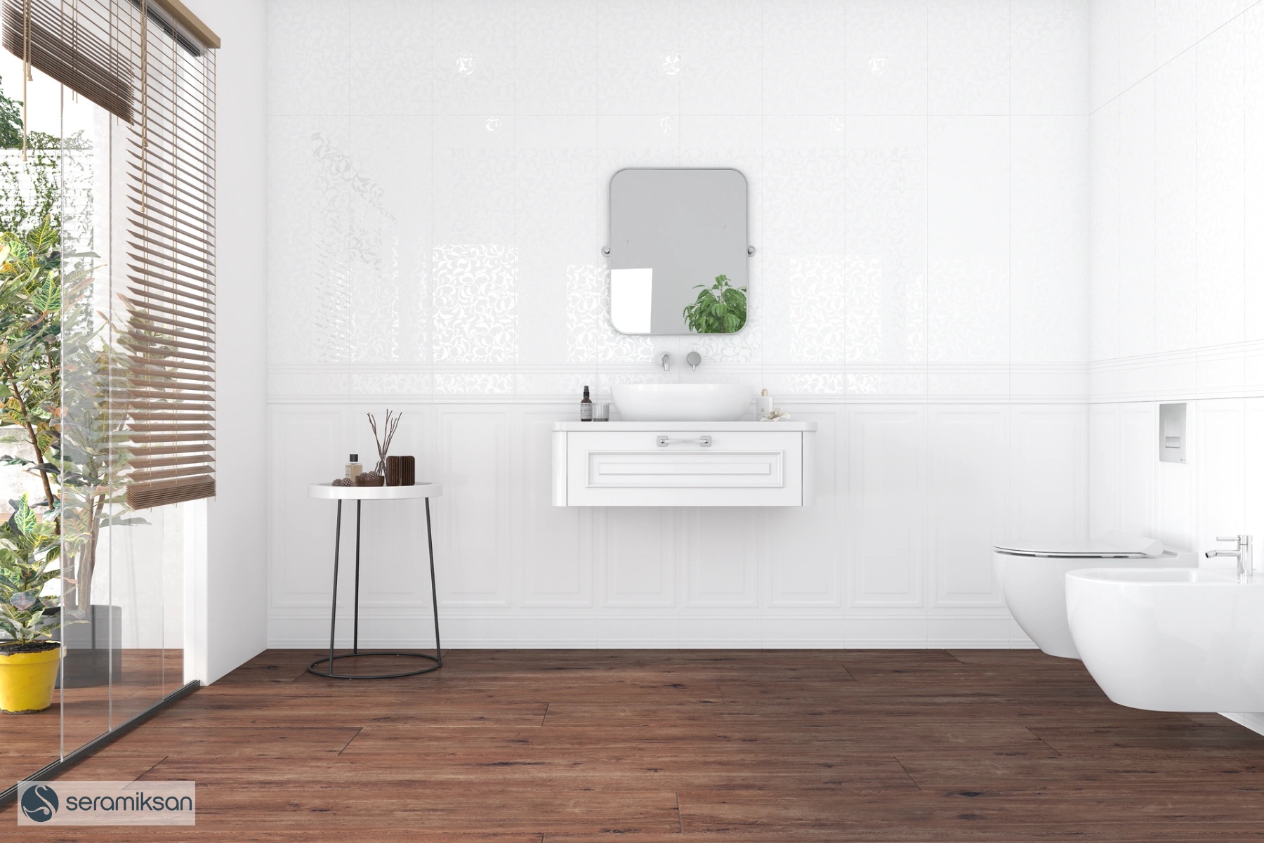 30*90 VICTORION MAT BEYAZ RÖLYEF-2 LUSTERDEKOR