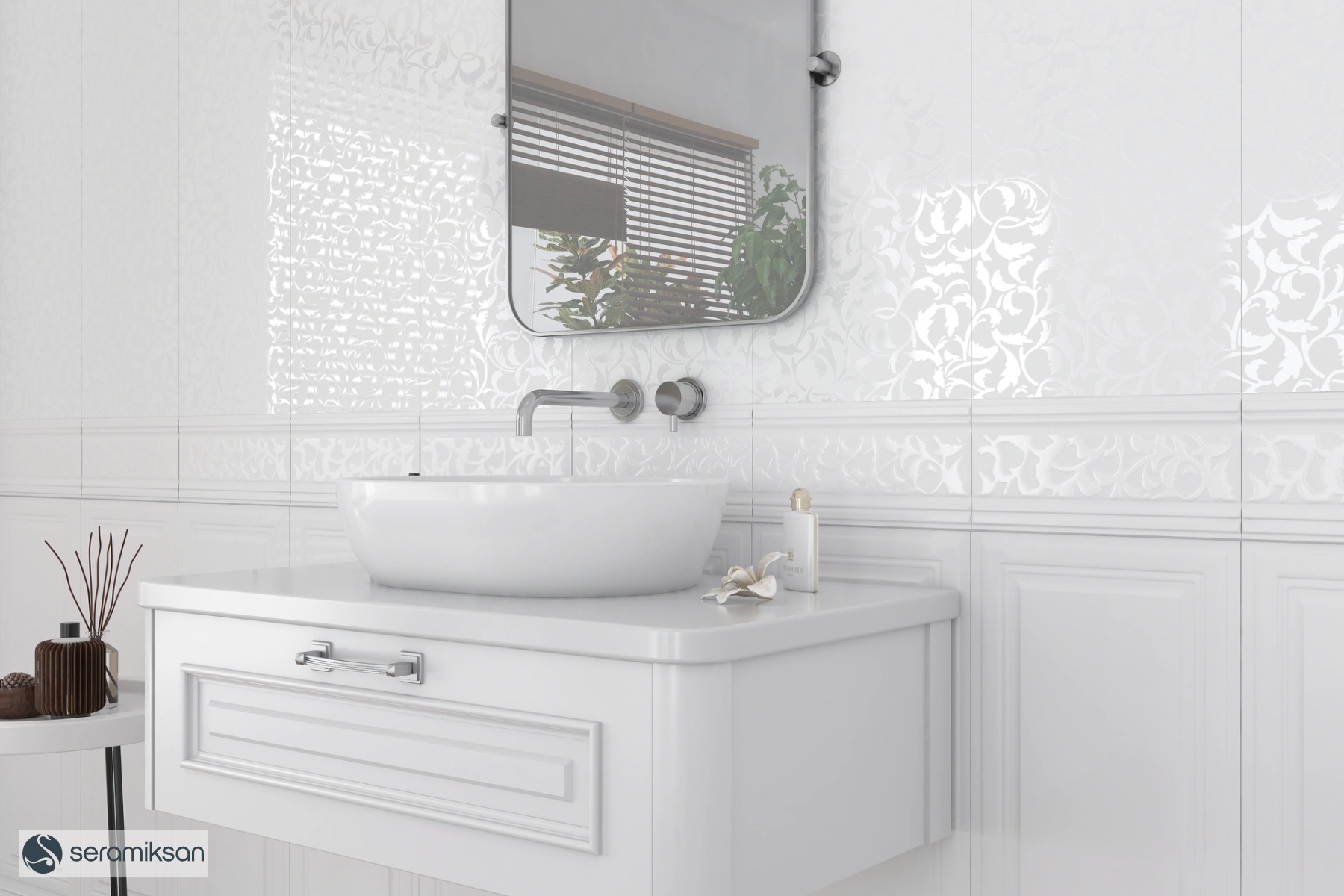 30*90 VICTORION MAT BEYAZ RÖLYEF-2 LUSTERDEKOR