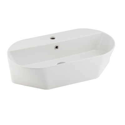 STELLA MAT BEYAZ TEZGAH ÜSTÜ LAVABO BATARYA DELİKLİ 42CM